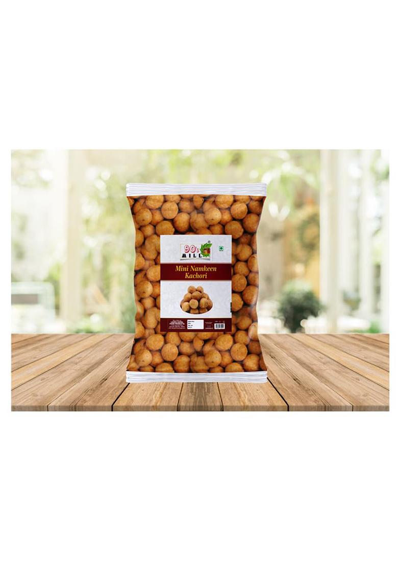 90'S Mill Chhoti Gol Kachori Masala Mini Namkeen Bachcha Kachaudee Small Kachauri Snacks For Foodie Indian | Freshly Prepared Crispy, Yummy Healthy & Hygienic-250 * 1Pack