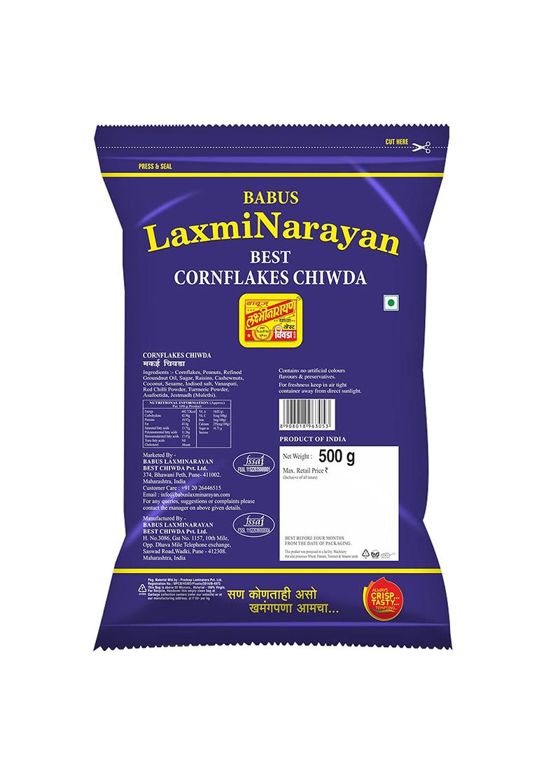 Babus Laxminarayan Fresh & Delicious Cornflakes Chiwda (1 Count)_500Gm (Pack Of 2)