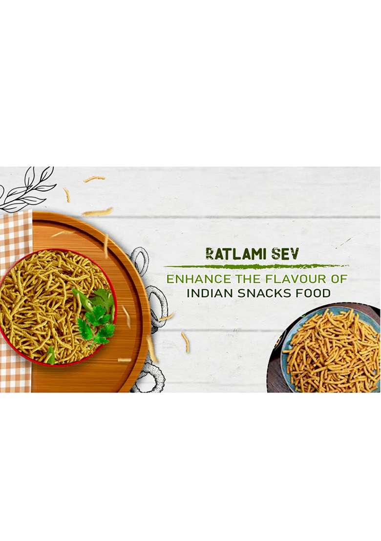 Ghotaram Gfp Namkeen Ratlami Sev||Ratlami Bhujiya||Traditional Spicy Indore Malwa Namkeen||Famous Snacks Of India||All Time Perfect Party Snack||Made With 100% Groundnut Oil Sev-1Kg*1Pack - Indya
