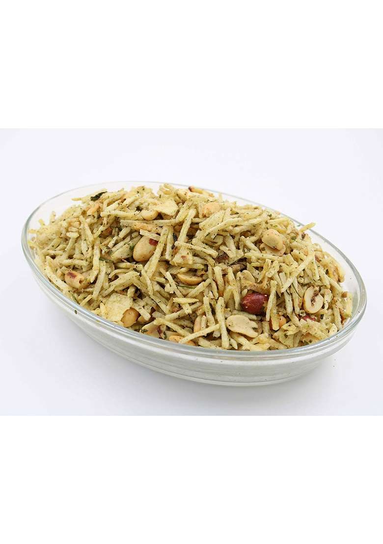 Ghotaram Navratri Healthy Tasty Snack Vrat Upwas Fast Namkeen Falahari Mixture/Falahari Aloo Lachha/Falahari Aaloo Lachha Mungfali Mix Meetha Chivda/Falahari Potato Namkeen-350G*1Pack - Indya