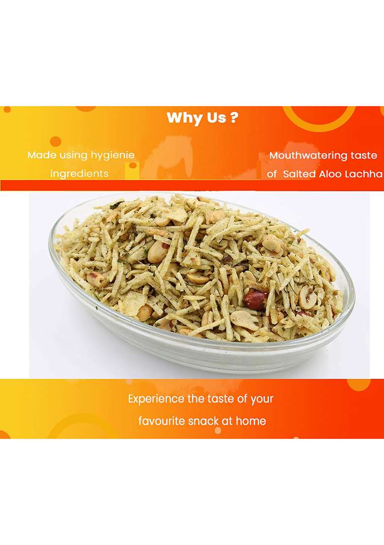 Ghotaram Navratri Healthy Tasty Snack Vrat Upwas Fast Namkeen Falahari Mixture/Falahari Aloo Lachha/Falahari Aaloo Lachha Mungfali Mix Meetha Chivda/Falahari Potato Namkeen-350G*1Pack - Indya
