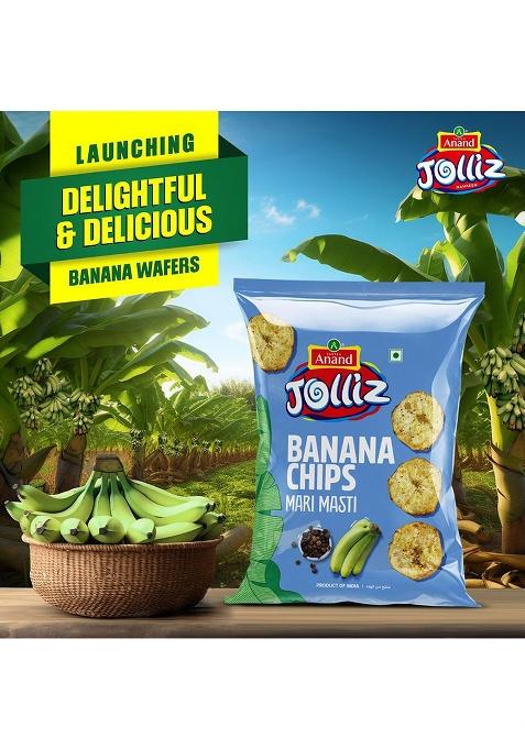 Tastea Anand Jolliz Namkeen Crispy Delight Banana Chips, Traditional Indian Snack" Pack Of 10