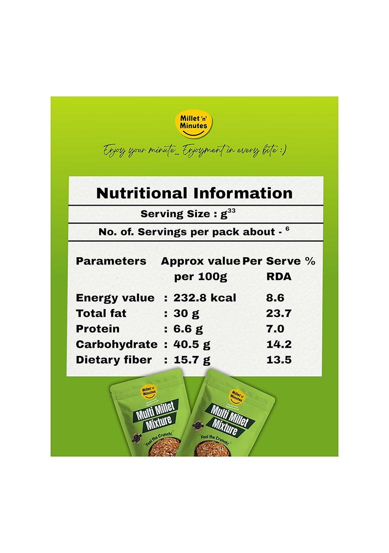 Millet 'N' Minutes N Minutes- Multi Mixture, Healthy Snacks, 200G, Pack Of 1