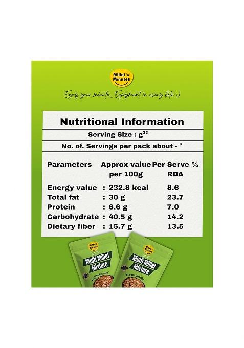 Millet 'N' Minutes N Minutes- Multi Mixture, Healthy Snacks, 200G, Pack Of 1