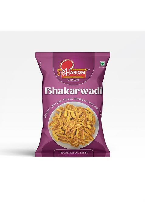 Shree Hariom Gruhudhyog Special Crunchy Masala Bhakarwadi | Long Crispy And Soft Sticks |Fresh & Tea Time Namkeen Savory Snack 475 Grams