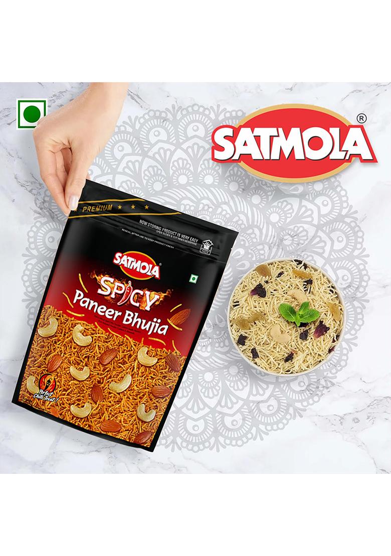 Satmola Spicy Paneer Bhujia Namkeen, Healthy Snacks For Adults & Kids | Crispy Teatime Snack Namkeen
