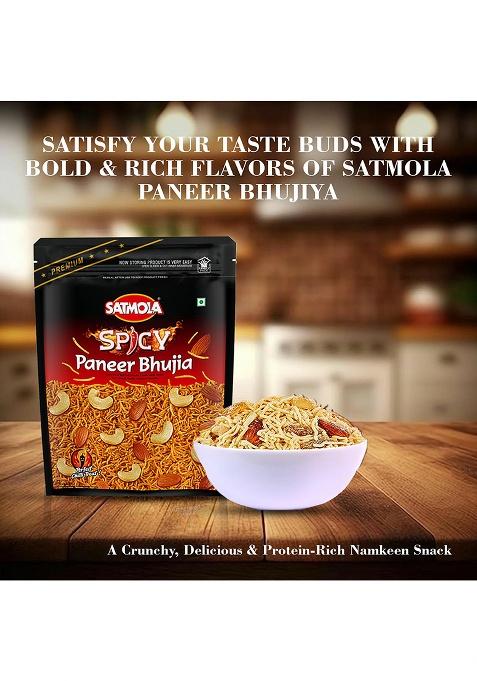 Satmola Spicy Paneer Bhujia Namkeen, Healthy Snacks For Adults & Kids | Crispy Teatime Snack Namkeen