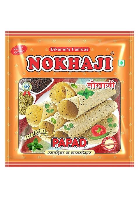 Nokhaji Bikaner'S Famous Aslee Bikaneri - Chana Masala Papad Asli Swad Vegetarian Indian 200Gm (Pack Of 1)