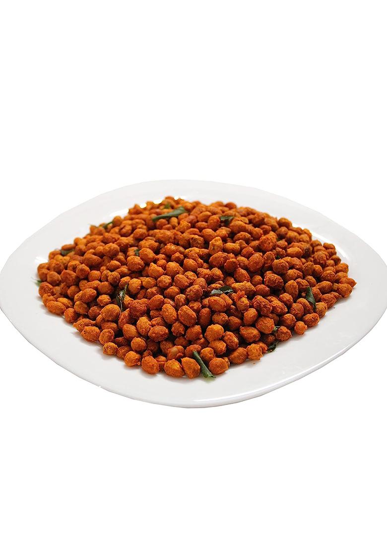 Luska Kanyakumari Spicy Hot Crunchy Masala Coated Roasted Peanuts Snacks Namkeen | 1 Kg (1000 Grams) Traditional South Indian Kadalai Zero Cholesterol