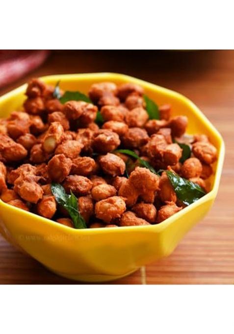 Luska Kanyakumari Spicy Hot Crunchy Masala Coated Roasted Peanuts Snacks Namkeen | 1 Kg (1000 Grams) Traditional South Indian Kadalai Zero Cholesterol