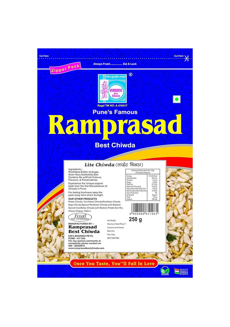 Ramprasad Best Chiwda Pune Lite Chiwda, 250 Gram [Pack Of Two]