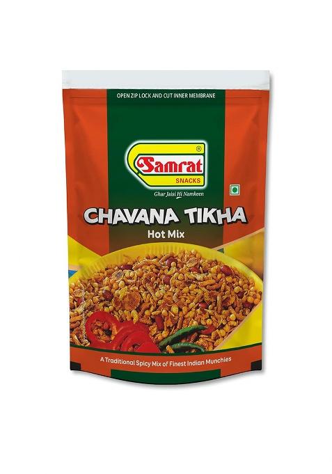 Samrat Samrat| Chavana Tikha Hot Mix Munchies Crunchy & Spicy Taste Namkeen|Ghar Jaisi Hi Namkeen|Healthy Snacks|Every Day Fresh Indian Snacks| (400G)
