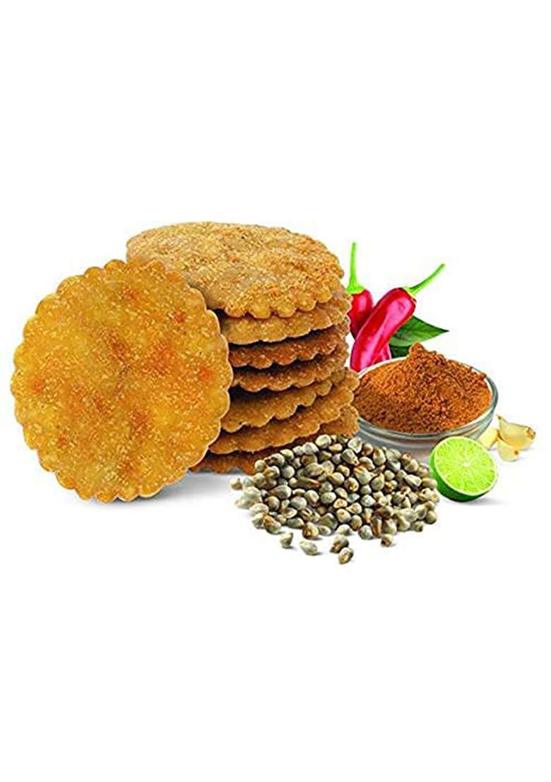 Snaqary Ready To Eat Multigrain Cream & Onion With Peri-Peri Bajra Mathi Puri Combo- 150Gm Each|Mathri Chai Time Snacks|Pack Of 2-300 Gm - Indya