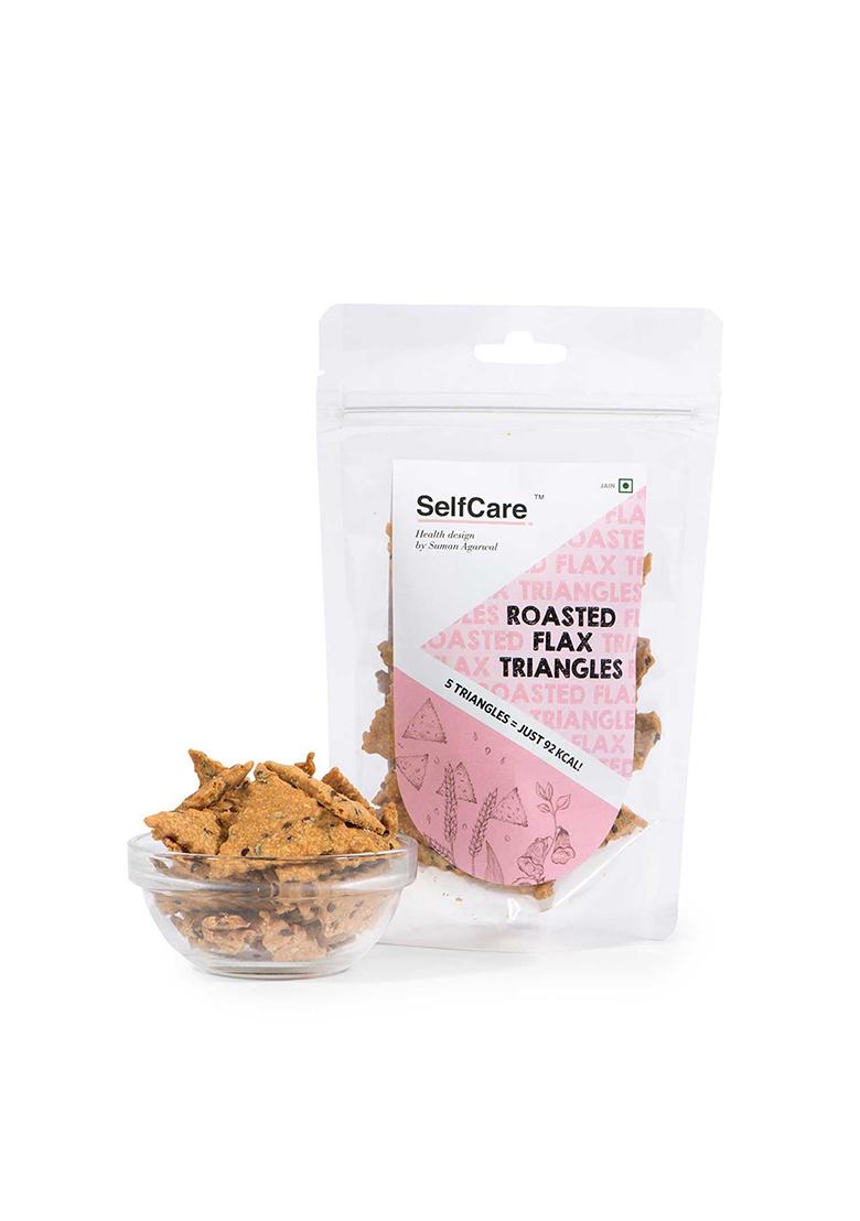 Selfcare By Suman Agarwal Roasted Flax Triangles Pack Of 1 125G | Healthy Fiber Rich & Non Fried Savoury