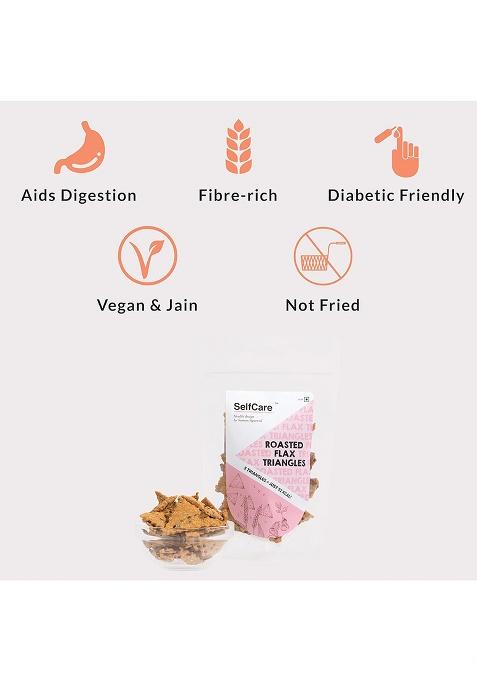 Selfcare By Suman Agarwal Roasted Flax Triangles Pack Of 1 125G | Healthy Fiber Rich & Non Fried Savoury
