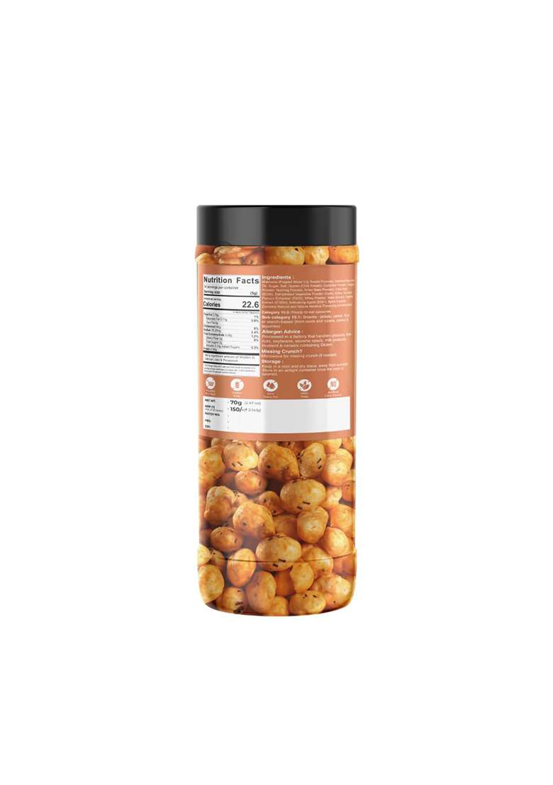 Jk Chaskaah Desi Chataka Makhana, 210G (Pack Of 3) (Foxnuts, Phool Makhana)| Gluten Free| Dry Roasted| Msg Low Cholestrol| Rich In Calcium - Indya