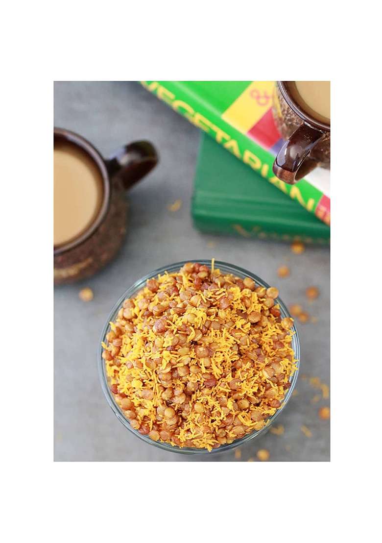 Ghotaram Agra Dalmoth Namkeen|Dalmoth Namken Nutritious, Delicious & Crunchy Shahi Fatehabad Moth Dal Namkeen|Indian Healthy Snacks|Spicy Savoury In Flavour|Chai-Time|Evening Snack-300G*1Pack - Indya