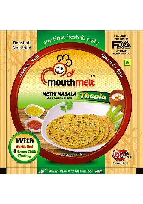 Mouthmelt Methi Masala + Jain Special Thepla Pack Of 8 | Ready To Eat,Rosted, Not Fried 2 (With Garlic And Ginger 6