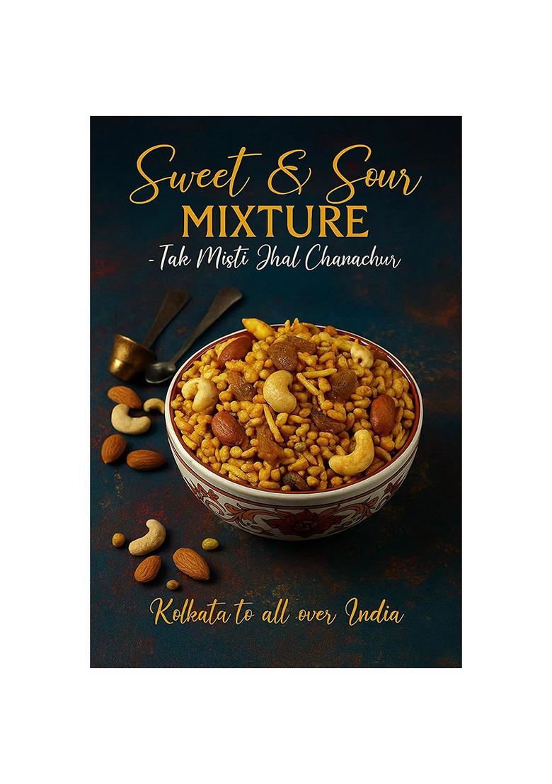 Banglarmisti Khatta Mitha Namkeen | Tak Mishty Jhal Chanachur, Tasty, Delicious Mouthwatering, Crunchy Sweet & Sour, Tea Time Snacks, Very Light Spicy, Deliver Directly From Kolkata, 200G Pack