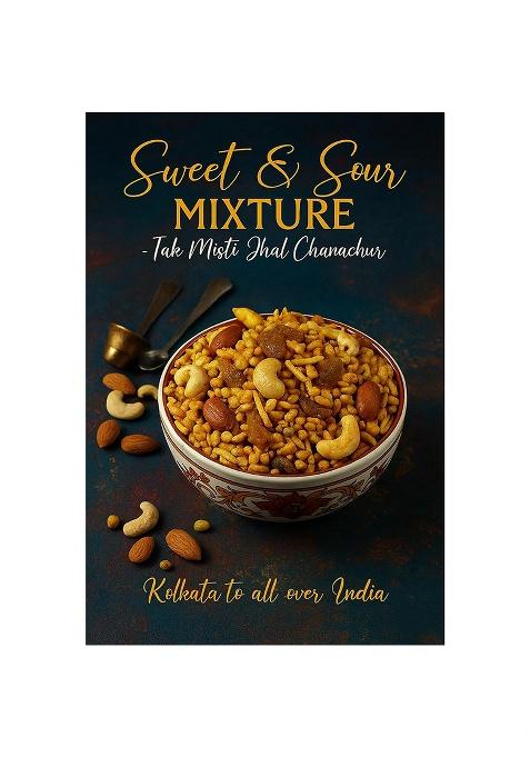 Banglarmisti Khatta Mitha Namkeen | Tak Mishty Jhal Chanachur, Tasty, Delicious Mouthwatering, Crunchy Sweet & Sour, Tea Time Snacks, Very Light Spicy, Deliver Directly From Kolkata, 200G Pack