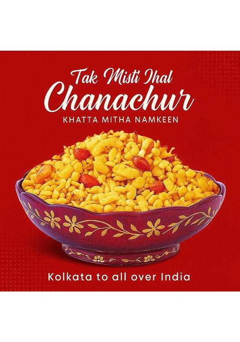 Banglarmisti Khatta Mitha Namkeen | Tak Mishty Jhal Chanachur, Tasty, Delicious Mouthwatering, Crunchy Sweet & Sour, Tea Time Snacks, Very Light Spicy, Deliver Directly From Kolkata, 200G Pack