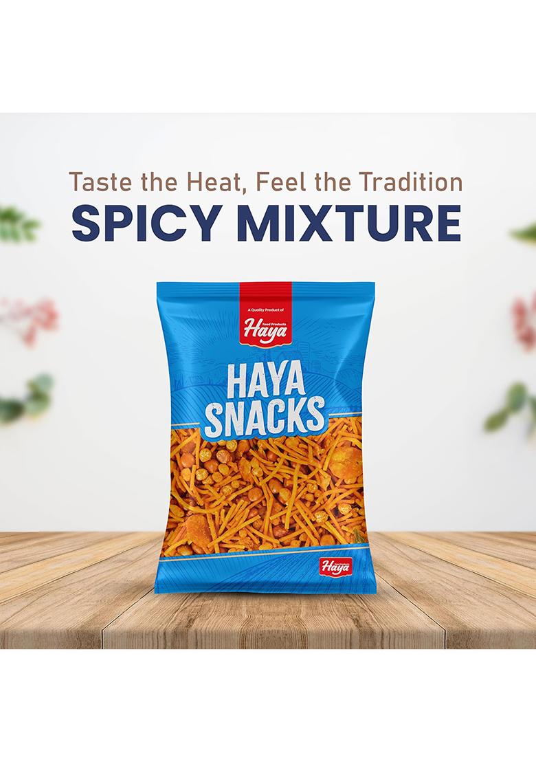Haya Food Products | Kerala Spicy Mixture Authentic South Indian Snacks 400G Pack Of 2 (200G Each)