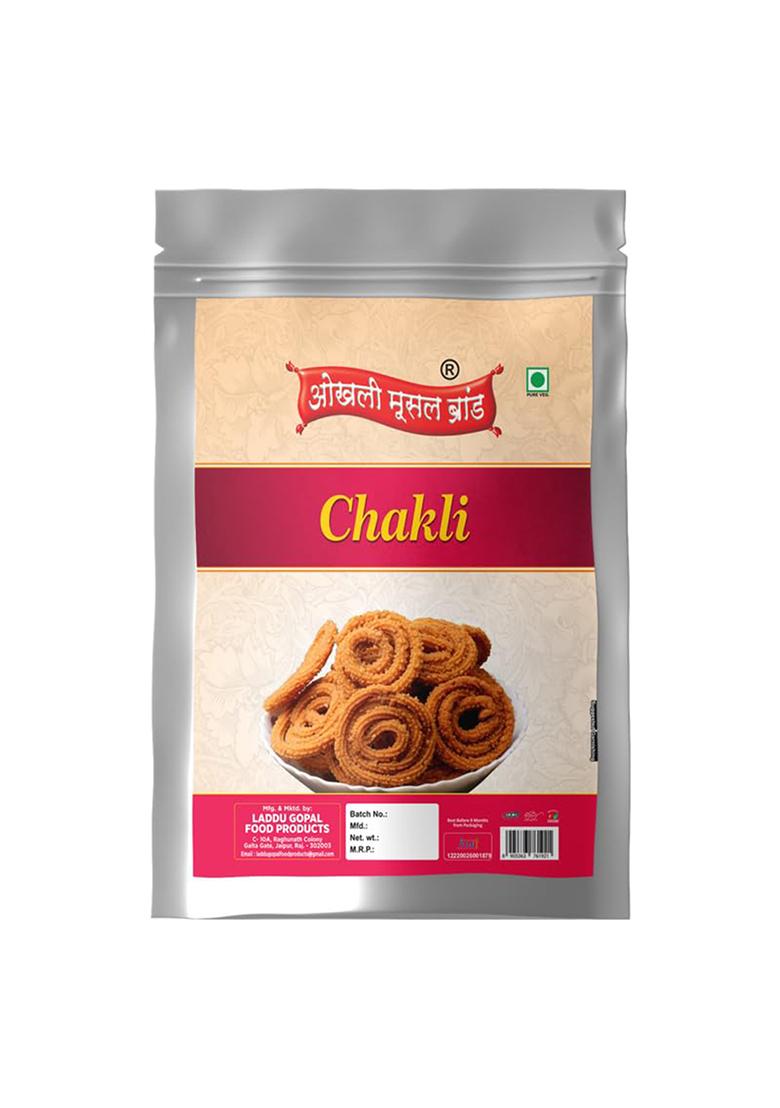 Okhli Musal Brand Special Bhajni Chakli No Artificial Preservatives |Classic Flavour Chakoli Murukku Delicious Namkeen & Snacks |Butter Chakri |Ready To Eat Murukku-300G*1Pack