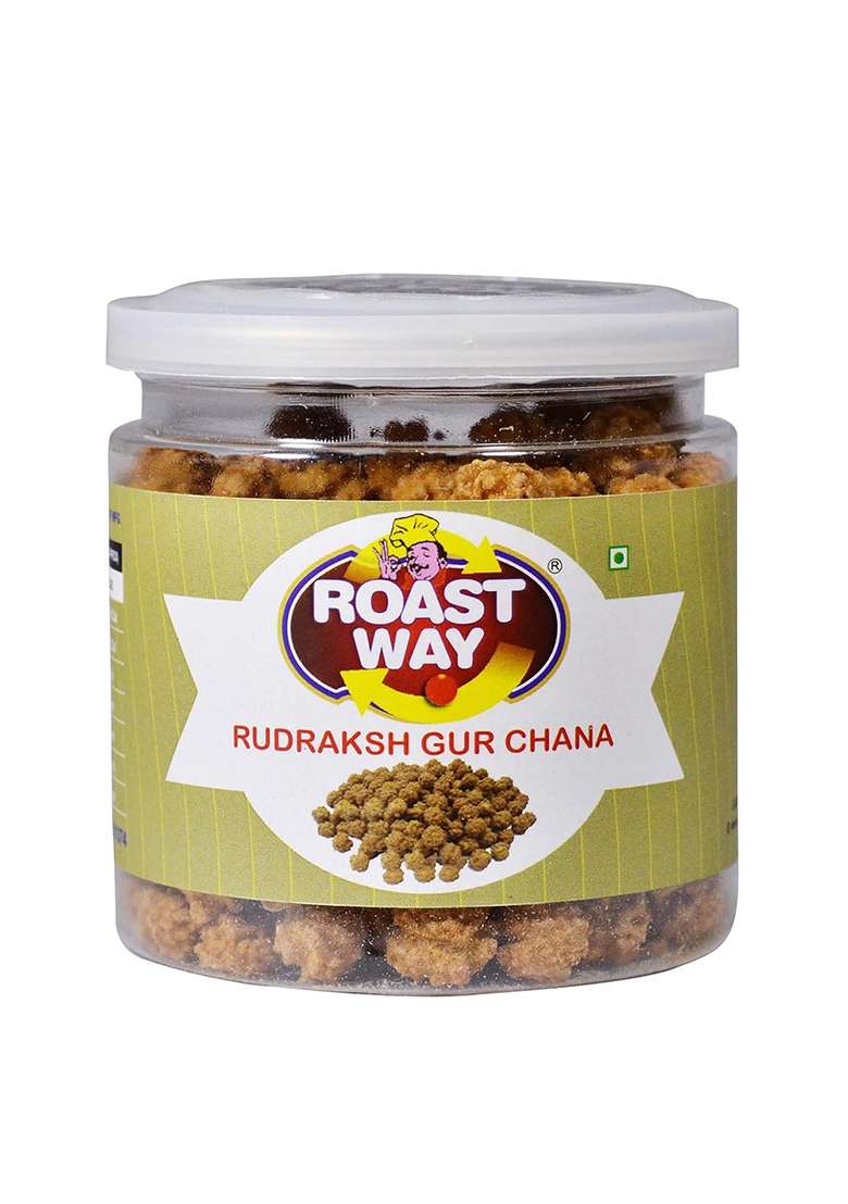 Roastway Foods Immunity Booster Roasted Gud Chana Healthy Snacks And Namkeens (400 Grams) - Indya