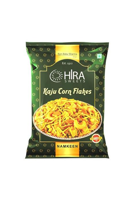 Hira Sweets Kaju Corn Flakes Namkeen Mixture (400 G) | Authentic Indian Snack Healthy Snacks Crispy & Crunchy Traditional