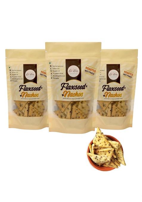 De Amor Roasted Flaxseed Nachos High Protein, Omega-3 Rich Crunchy Snack | No Maida, Palm Oil, Preservatives Healthy Multigrain Nachos, Pack Of 3 (90G Each)