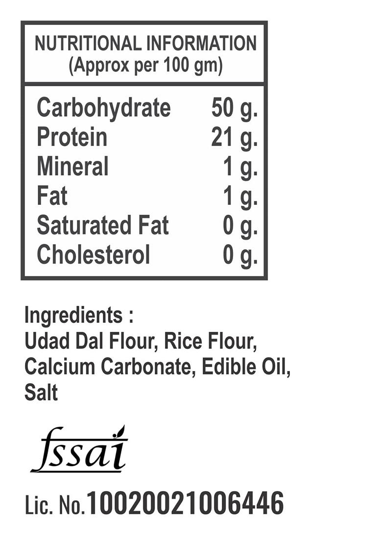 Balasa Appalam 6 Inches Papad (180 Gms Packet) | Indian Crispy Traditional Ready To Fry