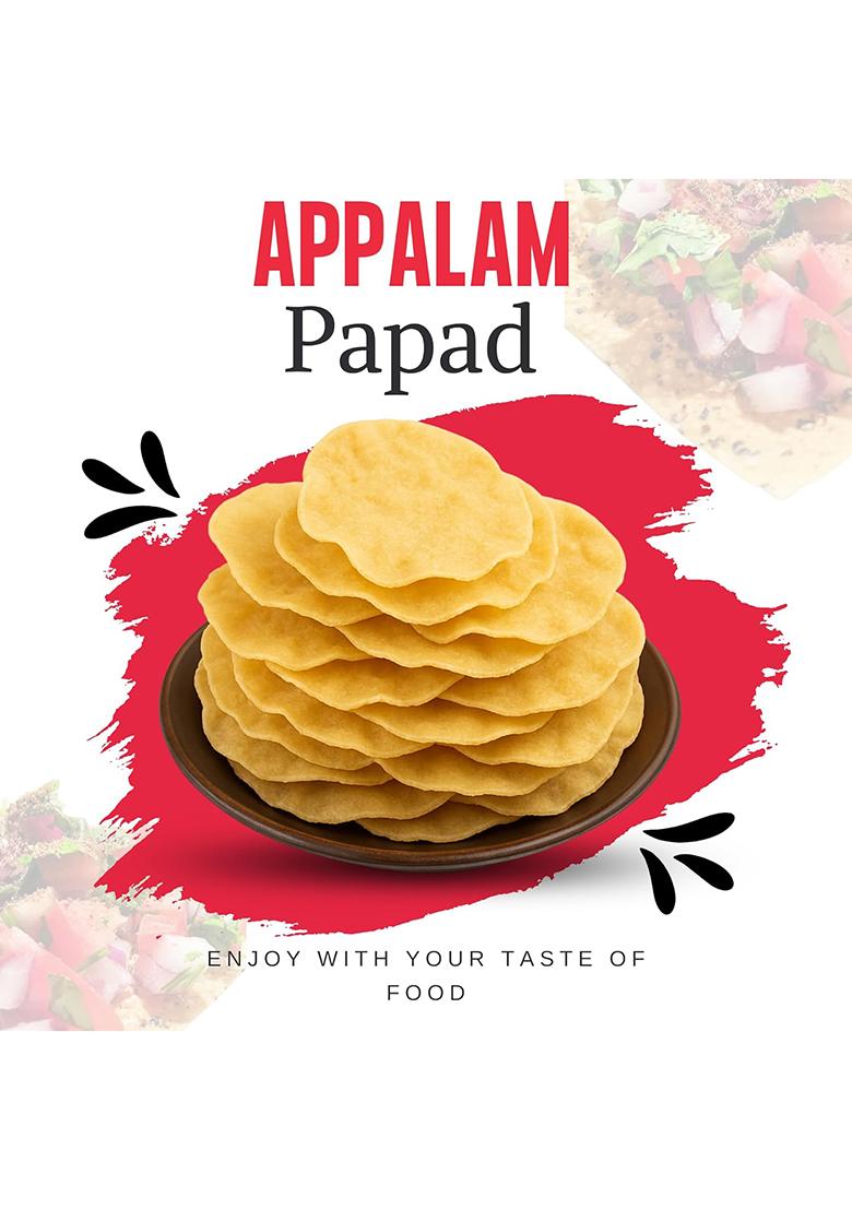 Balasa Appalam 6 Inches Papad (180 Gms Packet) | Indian Crispy Traditional Ready To Fry