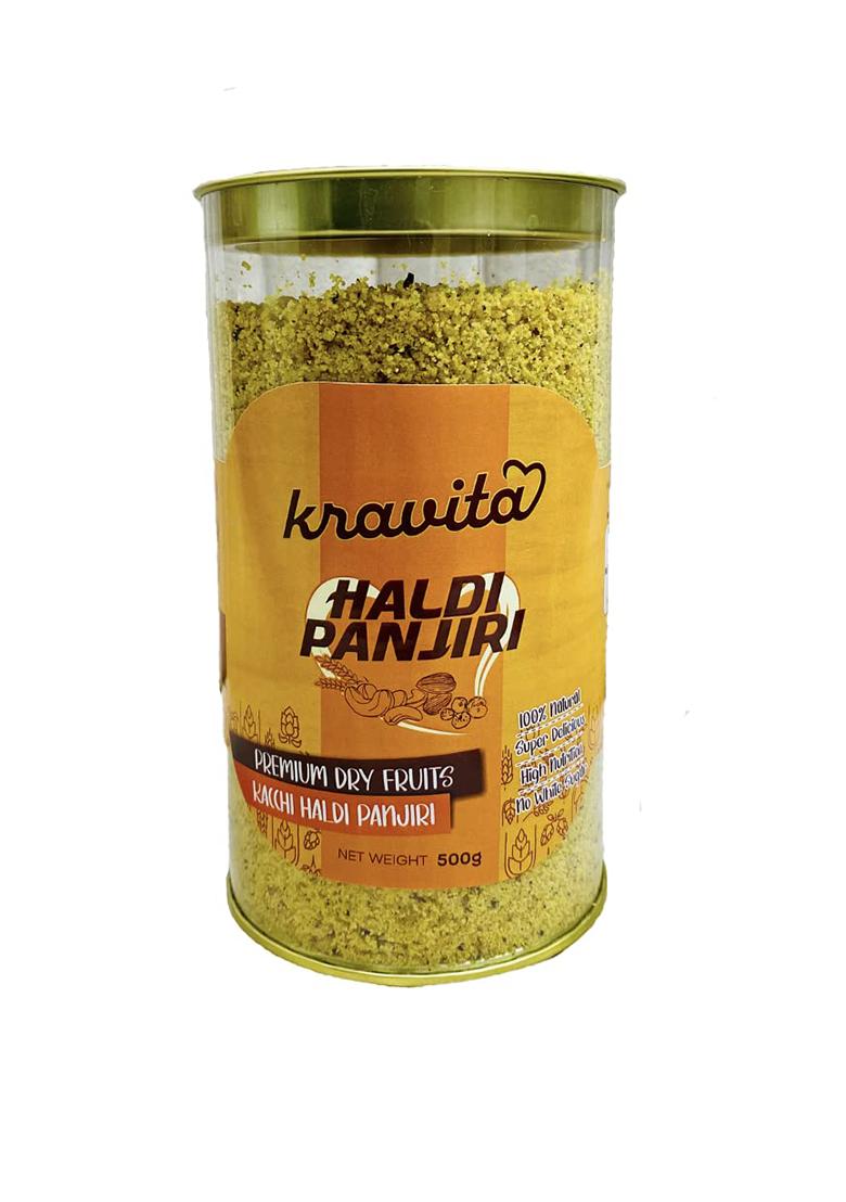 Kravita Kacchi Haldi Panjiri For Joint Pains And Immunity | Desi Ghee, Khand, Premium Dry Fruits, Haldi, Saunth, Ajwain, Gond Ready To Eat (250G)