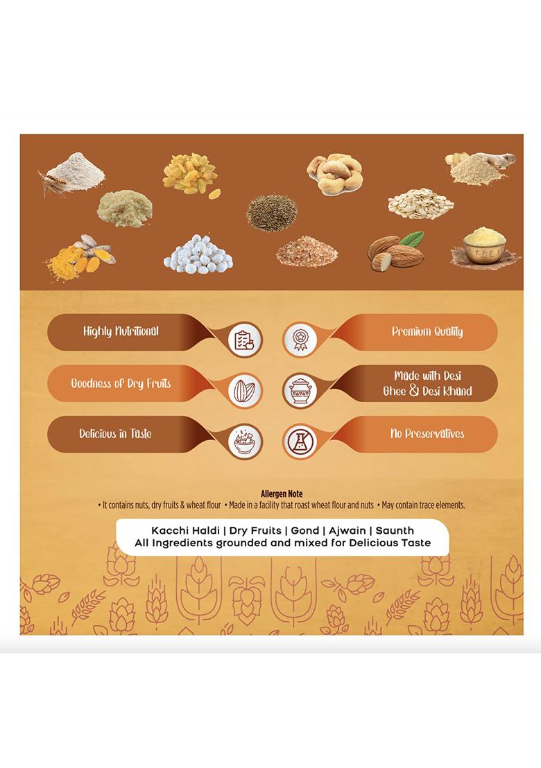 Kravita Kacchi Haldi Panjiri For Joint Pains And Immunity | Desi Ghee, Khand, Premium Dry Fruits, Haldi, Saunth, Ajwain, Gond Ready To Eat (250G)