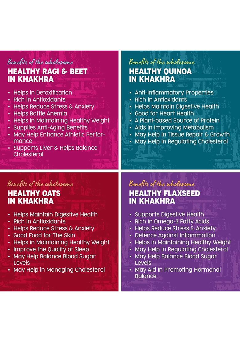 Vedic Garden Multigrain Khakhra Healthy Snacks Namkeen Combo | 4 In 1 Pack