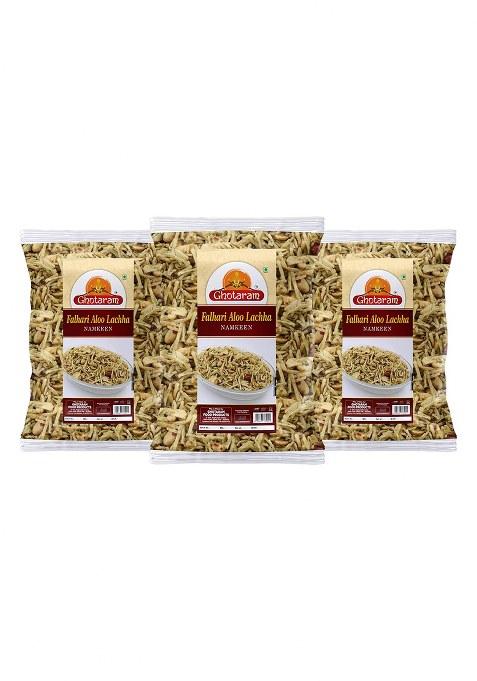 Ghotaram Gfp Ekadashi Vrat Upwas Fast Namkeen Snack Falahari Mixture/Falahari Aloo Lachha/Falahari Aaloo Lachha Mungfali Mix Meetha Chivda/Falahari Potato Namkeen/Specialy Eat In Fasting-250 * 3Pack