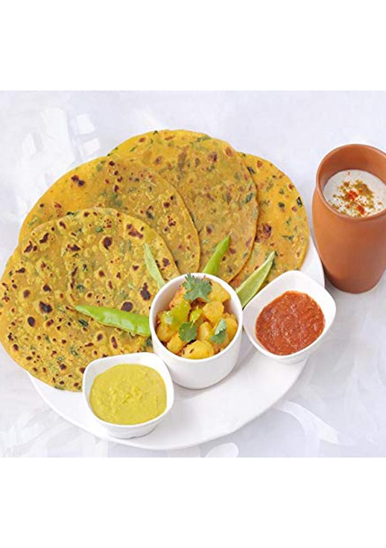 Mouthmelt Methi Masala + Jain Special Thepla Pack Of 4 | Ready To Eat,Rosted, Not Fried 2 (With Garlic And Ginger