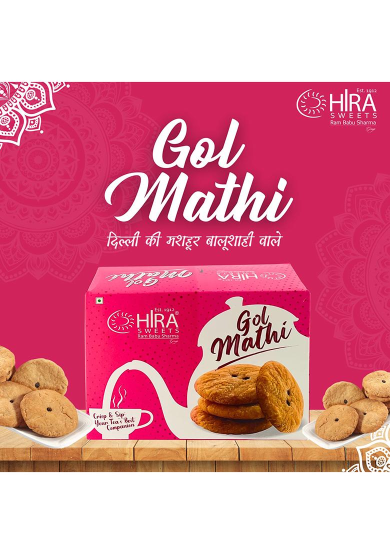 Hira Sweets Gol Matthi (400 G) | Handmade Indian Snacks Traditional Namkeen Healthy Snack Mathri Delightfully Ready To Eat & Savouries Crunchy& Tasty