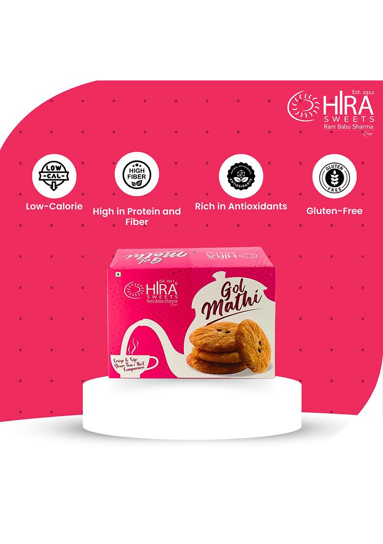 Hira Sweets Gol Matthi (400 G) | Handmade Indian Snacks Traditional Namkeen Healthy Snack Mathri Delightfully Ready To Eat & Savouries Crunchy& Tasty
