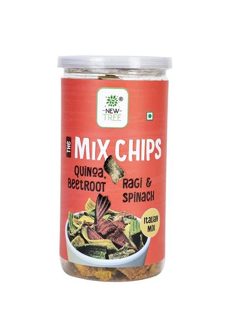 New Tree Mix Chips -Italian (225Gms) Ii Of Ragi,Quinoa, Beetroot & Spinach Iianytime Snacks Light Crispy