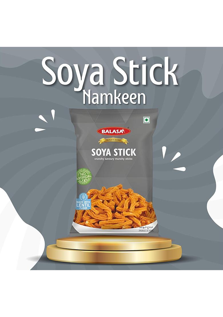 Balasa Soya Stick Namkeen | 1 Kg Crunchy Soyabean Savoury Munchy Masala Sticks Chakli, High Protein Snack (200G X 5)