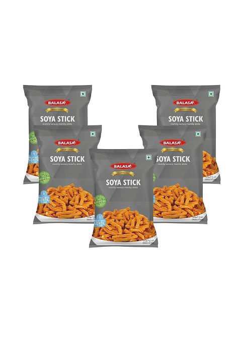 Balasa Soya Stick Namkeen | 1 Kg Crunchy Soyabean Savoury Munchy Masala Sticks Chakli, High Protein Snack (200G X 5)