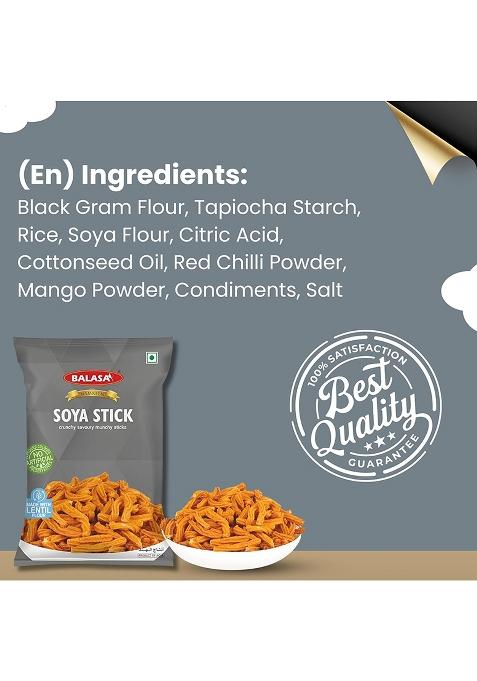 Balasa Soya Stick Namkeen | 1 Kg Crunchy Soyabean Savoury Munchy Masala Sticks Chakli, High Protein Snack (200G X 5)