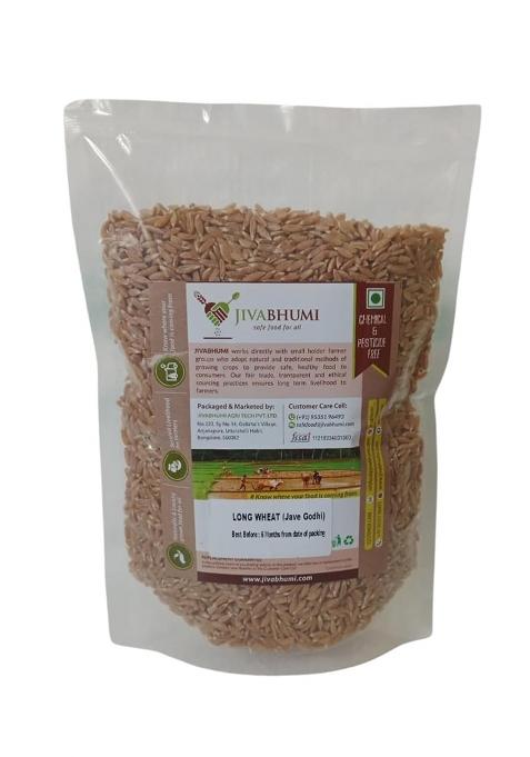 Jivabhumi Organic Long (Jave Godhi) 1 Kg | 100% Natural & Unpolished Whole Wheat Grains Rich In Fiber, Protein Nutrients Chemical-Free, Non-Gmo Stone-Cleaned Traditional Variety
