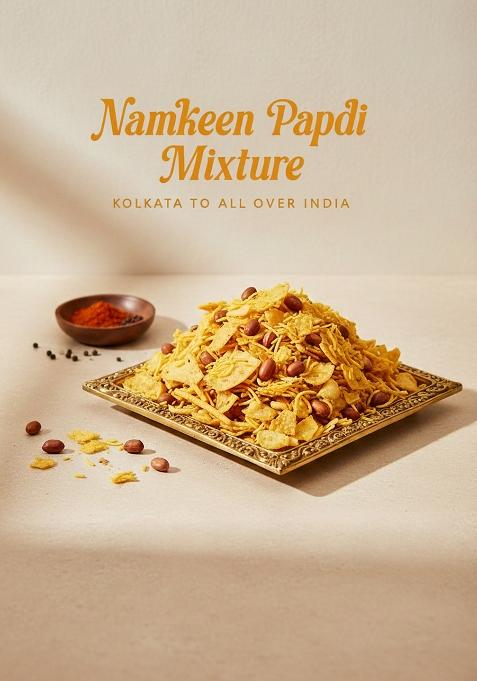 Banglarmisti Namkeen Papdi Mixture | Kolkata Style Chanachur, Crispy Tea Time Snacks, Non Spicy, Flavourful, 200G Pack