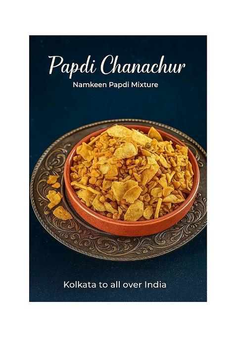 Banglarmisti Namkeen Papdi Mixture | Kolkata Style Chanachur, Crispy Tea Time Snacks, Non Spicy, Flavourful, 200G Pack