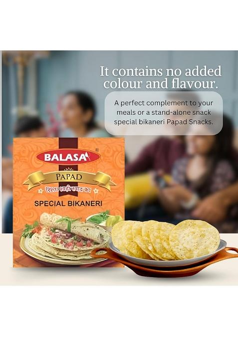 Balasa Bikaneri Moong Dal Papad | Handmade & Fresh Authentic Snack Ideal For Frying Traditional Indian Pappadam 400G Pack (Pack Of 2)