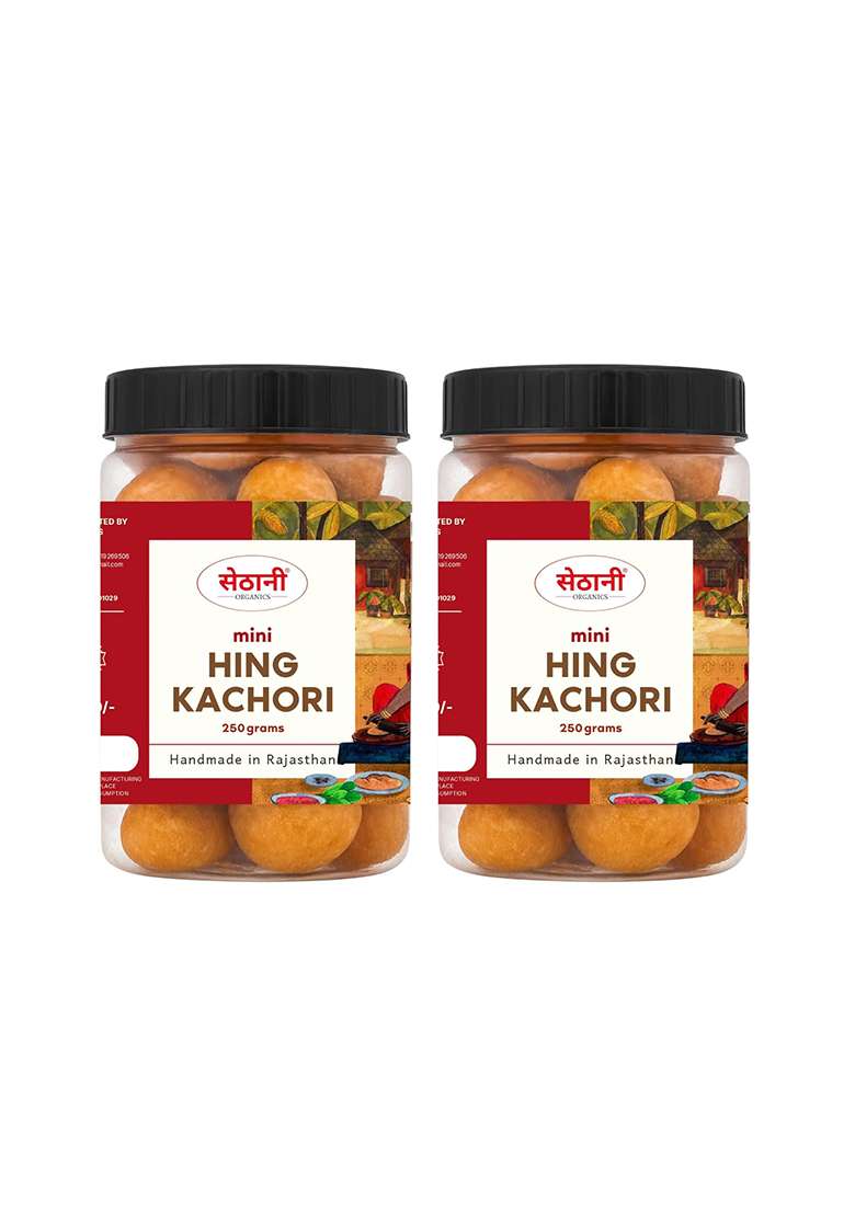 Sethani Organics Mini Hing Kachori | Indian Snacks Namkeen Rajasthani 250 Grams Pack Of 2 Rajasthan Snack - Indya