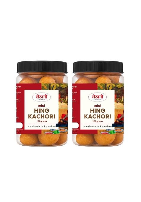 Sethani Organics Mini Hing Kachori | Indian Snacks Namkeen Rajasthani 250 Grams Pack Of 2 Rajasthan Snack
