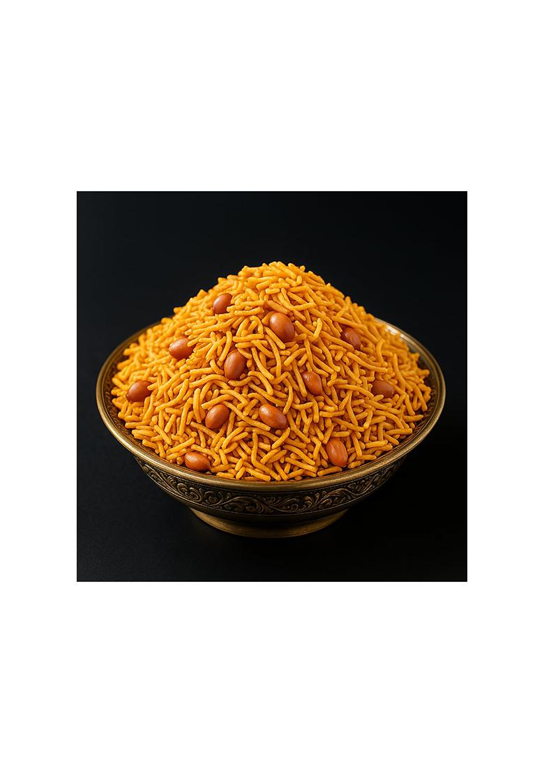 Banglarmisti Jhuri Badam Chanachur | Bengali Style Tea Time Snack Crispy & Kurmure Sev, Peanutsmixture Lightly Spicy Crunchy Namkeen 200G Pack Fresh Delivery From Kolkata Across India